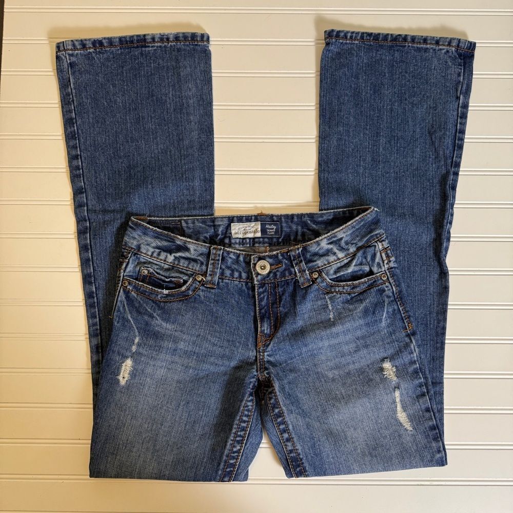 Aeropostale Women's Medium Blue Flare Jeans